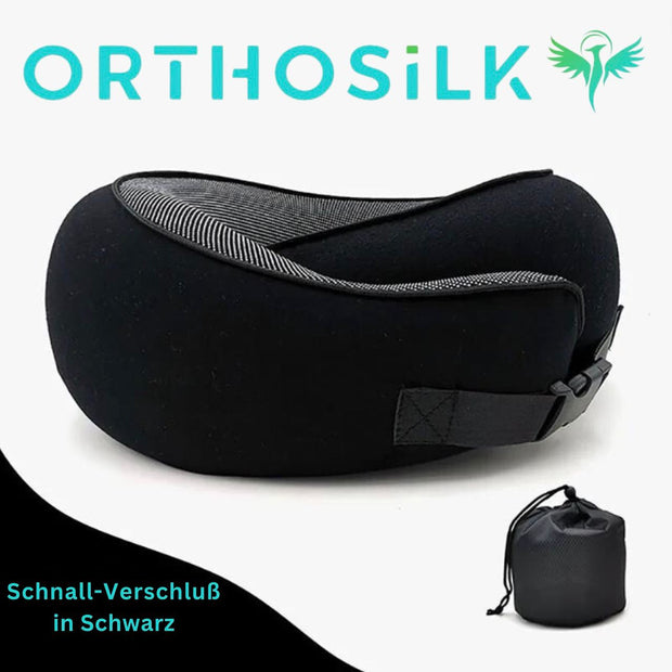 ORTHOSILK Premium Memory Schaum Nackenkissen inkl. Reisetasche